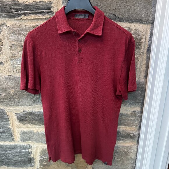 $155 Men's G/FORE Clubhouse Slub Cotton Slim Fit Golf Polo RED Large EXCELLENT - Picture 1 of 7